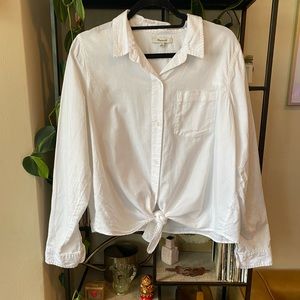 Madewell Tie Front Button Down Shirt
